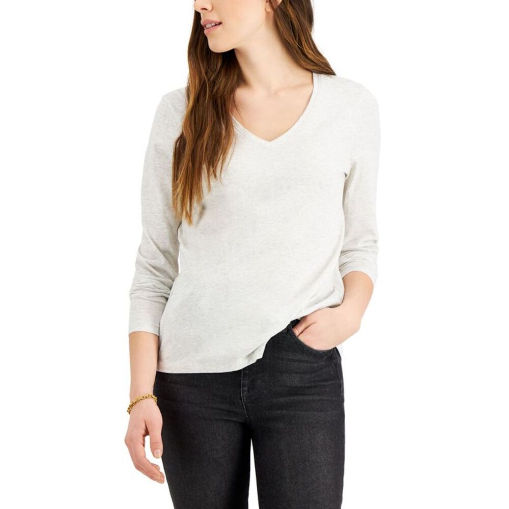 Style & Co Petite V Neck Cotton Top